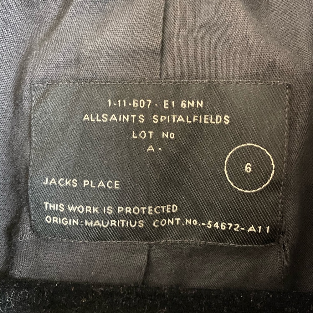 AllSaints Draped Leather Moto Jacket with Quilting - Picture 4 of 4